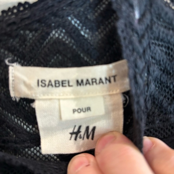 ISABEL MARANT FOR H&M Sz S (estimated) Lace No Lining Long Sleeve Mini Dress Top - Picture 3 of 8